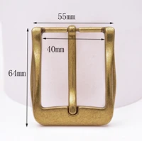 6455mm inner 40 mm cool solid antique brass casual men single pin prong leather belt buckle