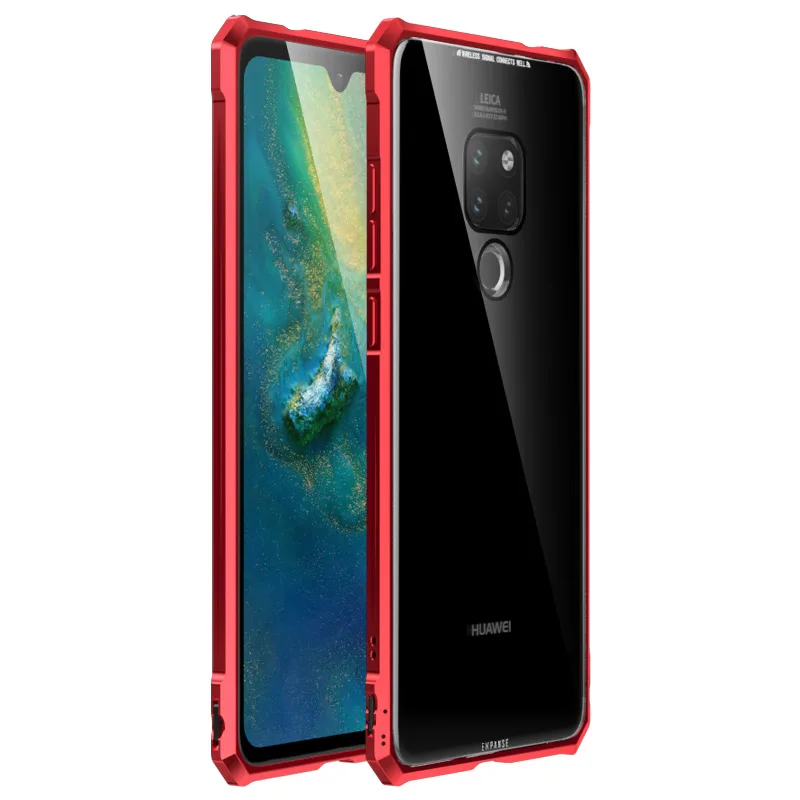 Huawei Mate 20 Lite Bumper Mate20X Phone Cases Aluminum Metal Frame with Clear Tempered Glass Back Cover for Pro |