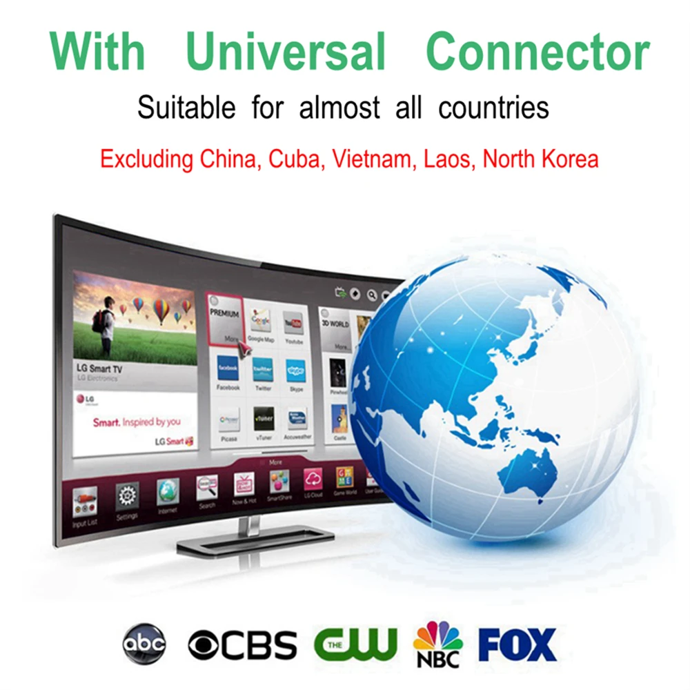 150 миль 4 K крытый антенна ТВ цифрового HD антенны TDT VHF/UHF DVB T/T2 ATSC isdb телевидение