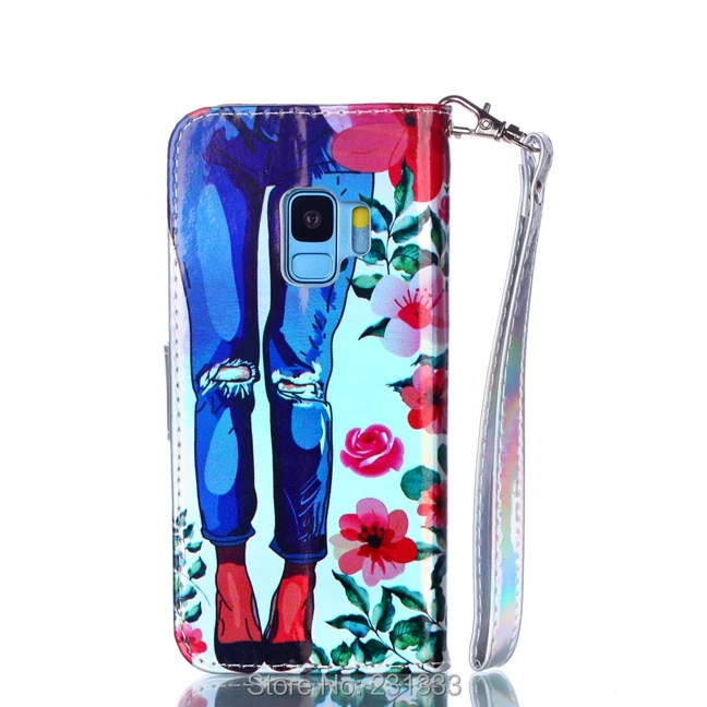Чехол бумажник с объемным рисунком Blue Ray Bling кожаный чехол для Samsung Galaxy J4 J6 J310 J120 J510