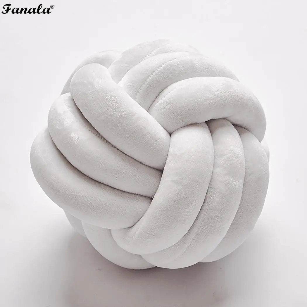 Soft Knot Ball Cushion Kids Bed Stuffed White Pink Grey Green 18cm/7.1inch Pillow Home Dcor | Дом и сад