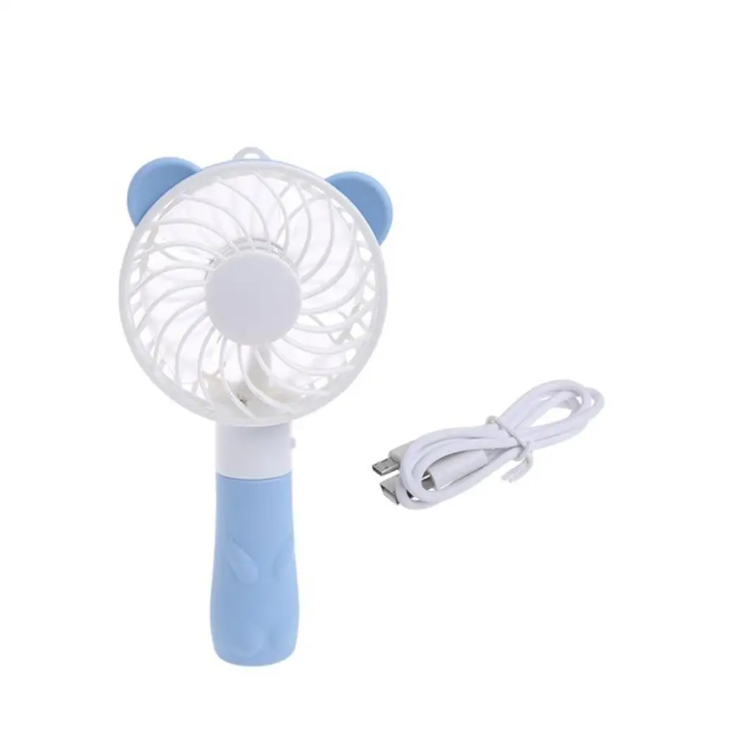 Portable USB Fan Hand Operated Power Handheld Mini Fans Cooler Strap Bear Shape Rechargeable For Home Office Travel | Компьютеры и