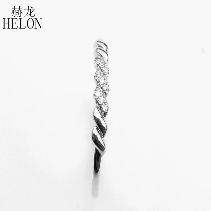 Женское кольцо с натуральными бриллиантами HELON серое из твердого белого золота 14