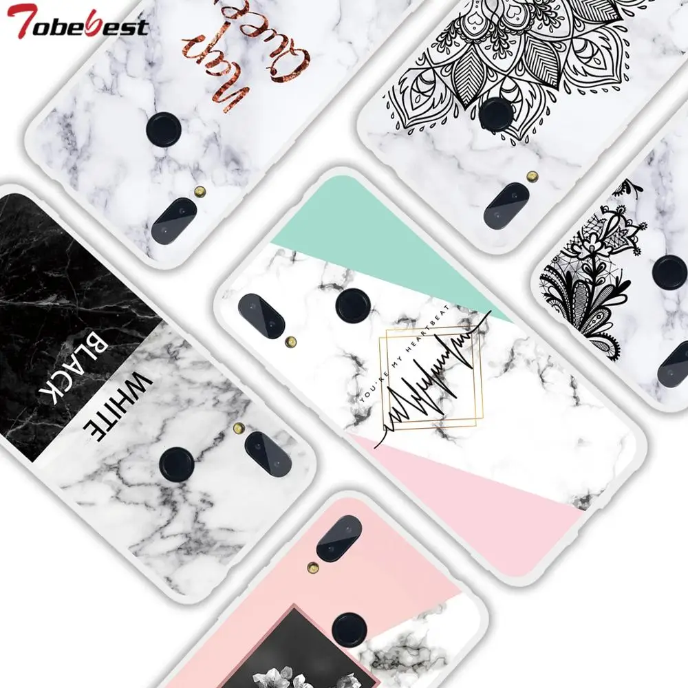 Marble Soft Silicone Cases For Xiaomi Redmi Note 7 Phone Case for pro Note7 Luxurious Lace Ultra-thin Cover |