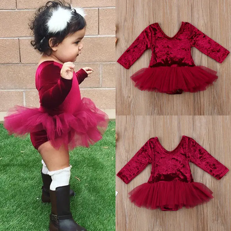 Pudcoco Girl Jumpsuits 0-24M Newborn Infant Baby Girls Romper Tulle Dress Jumpsuit Outfits Clothes