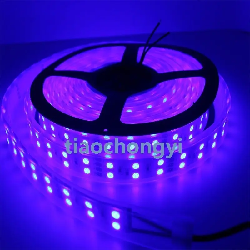 5 м 16.4ft DC24V синий 5050 600LED двойной ряд труб полосы света IP67 из водонепроницаемого