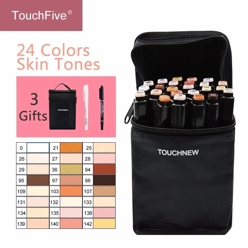 Touchfive Профессиональный персонаж эскиз маркеры товары для рукоделия 12 24 цвета