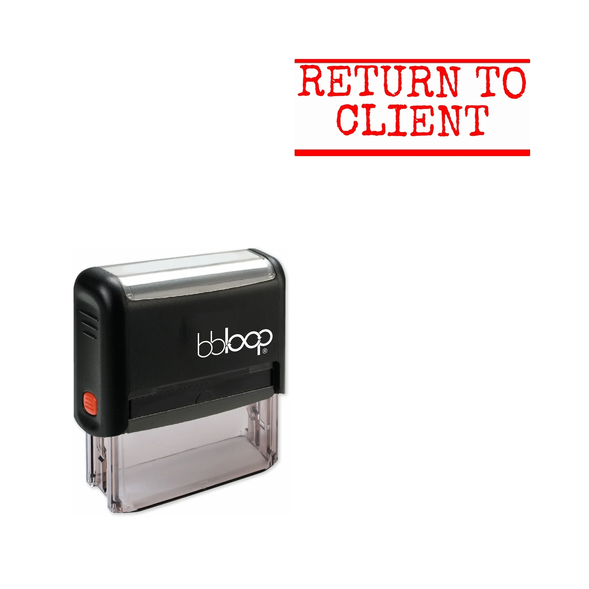 Bbloop 'RETURN TO CLIENT' Self Inking канцелярский штамп прямоугольный стиль пишущей
