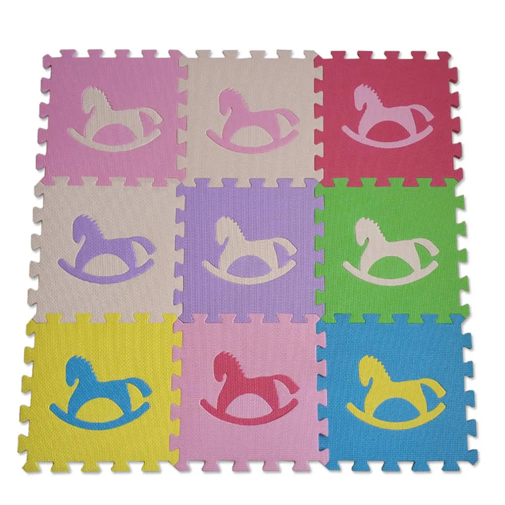 Детский игровой коврик-пазл из вспененного этилвинилацетата/Тройная лошадь