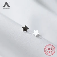 korea new style 925 sterling silver simple cute drawing color matching star lover stud earring fashion jewelry for womem