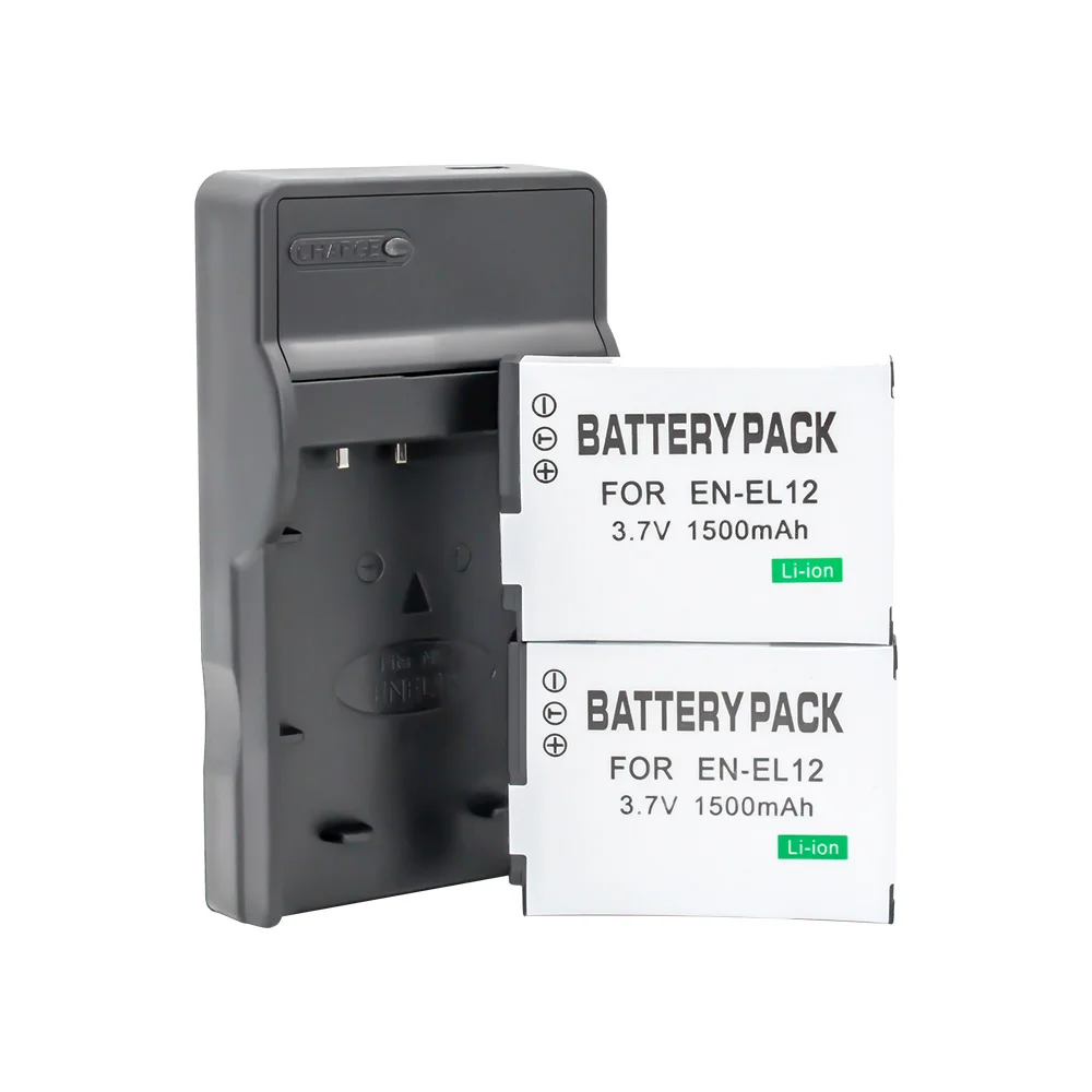 1500mah 2 шт EN-EL12 EN EL12 камера зарядное устройство набор для Nikon Coolpix AW100 AW100S AW130 A900 W300 S800C