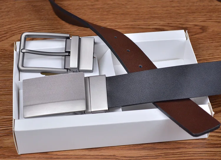 Ремень Костюм Pin BuckleAutomatic Пряжка из натуральной кожи роскошные Ремни для Для мужчин 105 см-125 см длинные сплава пряжки Для мужчин Ремни подарочные коробки