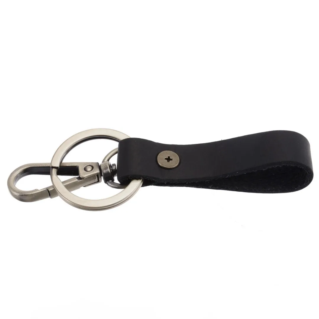 New Key Chain &amp Leather Belt Holder Ring Keychain Keyring Keyfob Detachable Brown / Black For Women Men Gifts | Украшения и