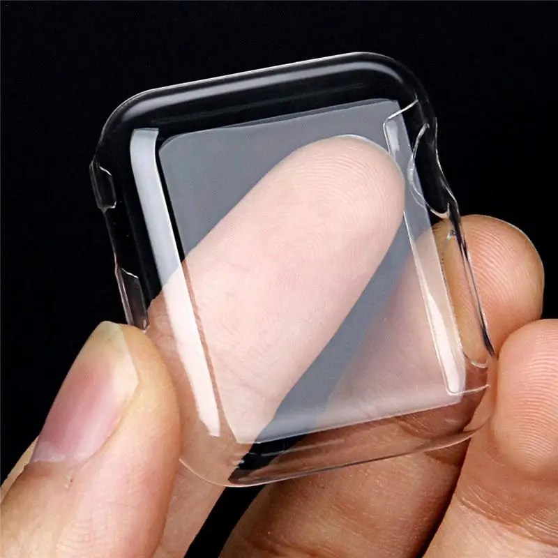

2PCS/Lot Silicone Hard Case For Apple Watch Series 4 44mm 40mm PC Protector Cases For iwatch All-Around Cover Clear Frame