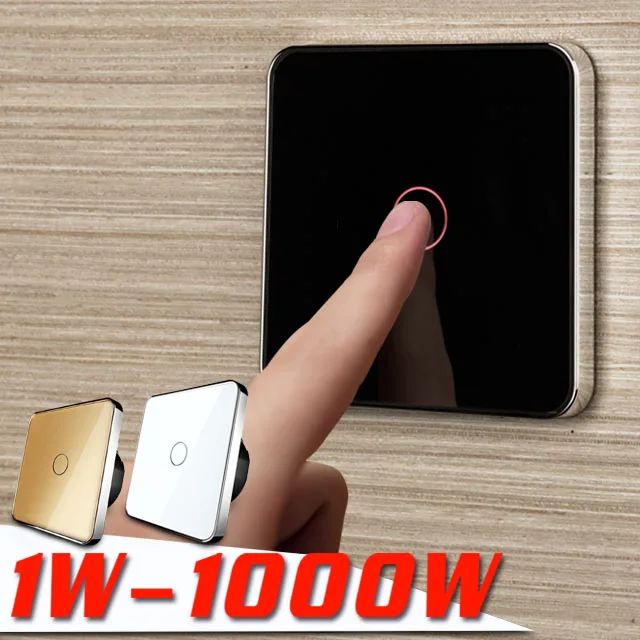 JIUBEI бесплатная доставка ЕС сенсорный выключатель настенный 1Gang 1Way переменный ток