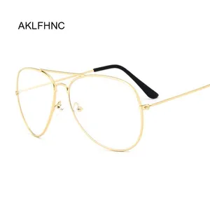Aviation Gold Frame Sunglasses Male Classic Eyeglasses Transparent Clear Lens Optical Women Men Glas