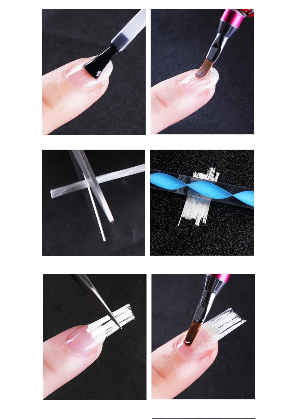 ELECOOL 10 шт. стекловолокно для ногтей шелковые здания расширение форма Fibernail
