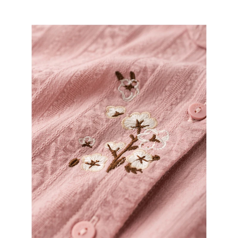 INMAN, лето, Новое поступление, отложной воротник, художественная вышивка, Ретро стиль, подходит ко всему, Повседневная тонкая женская рубашка с коротким рукавом