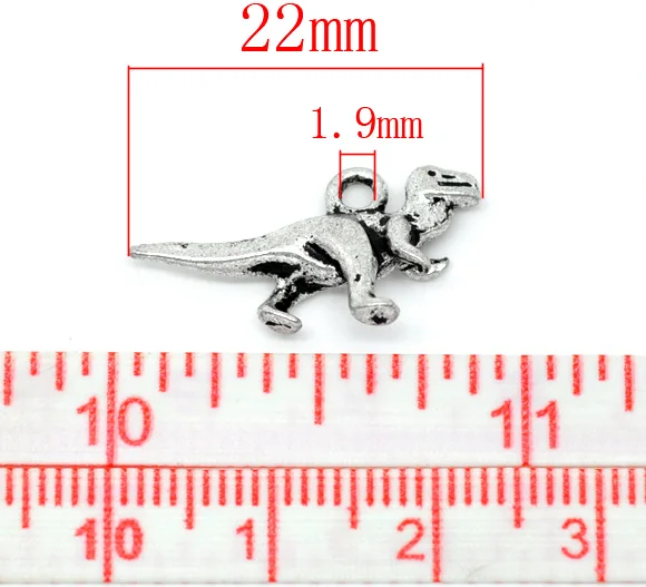 Очаровательные Серебристые Подвески в виде динозавра 50 22x12 мм (B14767)|pendant blank|pendant