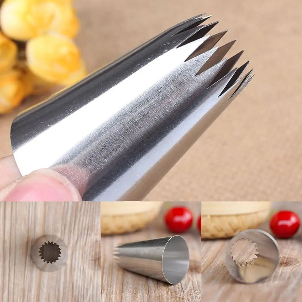 Форма для украшения торта 5 см звезда 2 Серебристые инструменты сопло кухонное