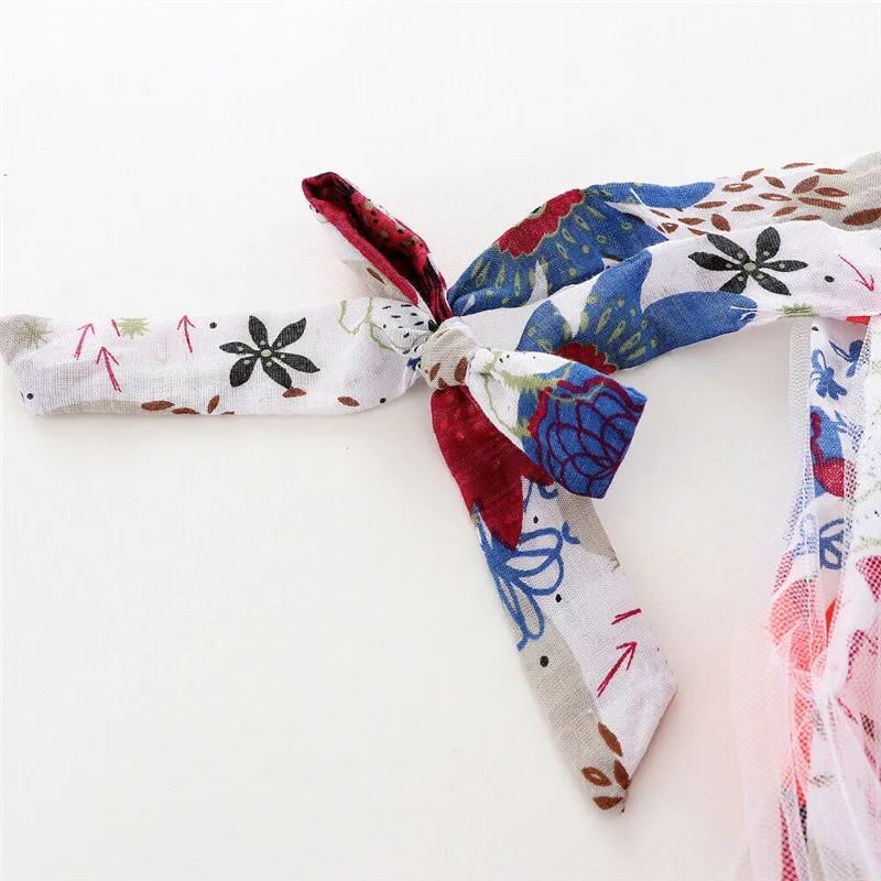 Summer Cute Newborn Baby Girls Round Neck Hanging Tie Gauze Tutu Dress Floral | Детская одежда и обувь