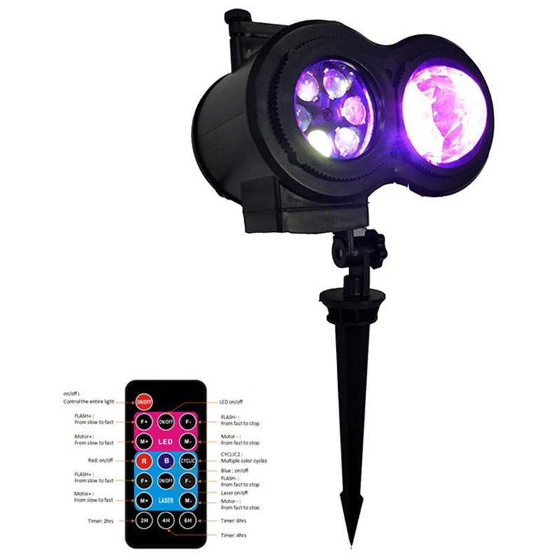 New Christmas Projector lamp double tube watermark lawn waterproof LED projector Halloween Party Garden | Освещение