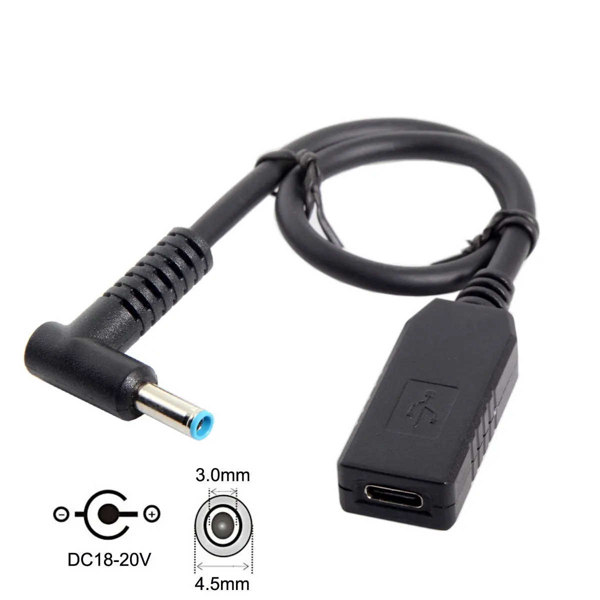 

Xiwai USB 3.1 Type C USB-C to DC 20V 4.5 3.0mm Dell HP Power Plug PD Emulator Trigger Charge Cable for Laptop