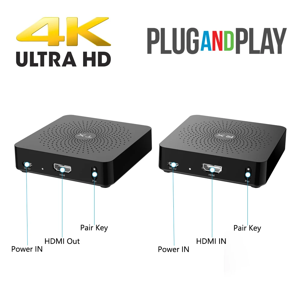 Медный W2H 4K 60 ГГц Беспроводной HD удлинитель для передатчика Приемник нулевой