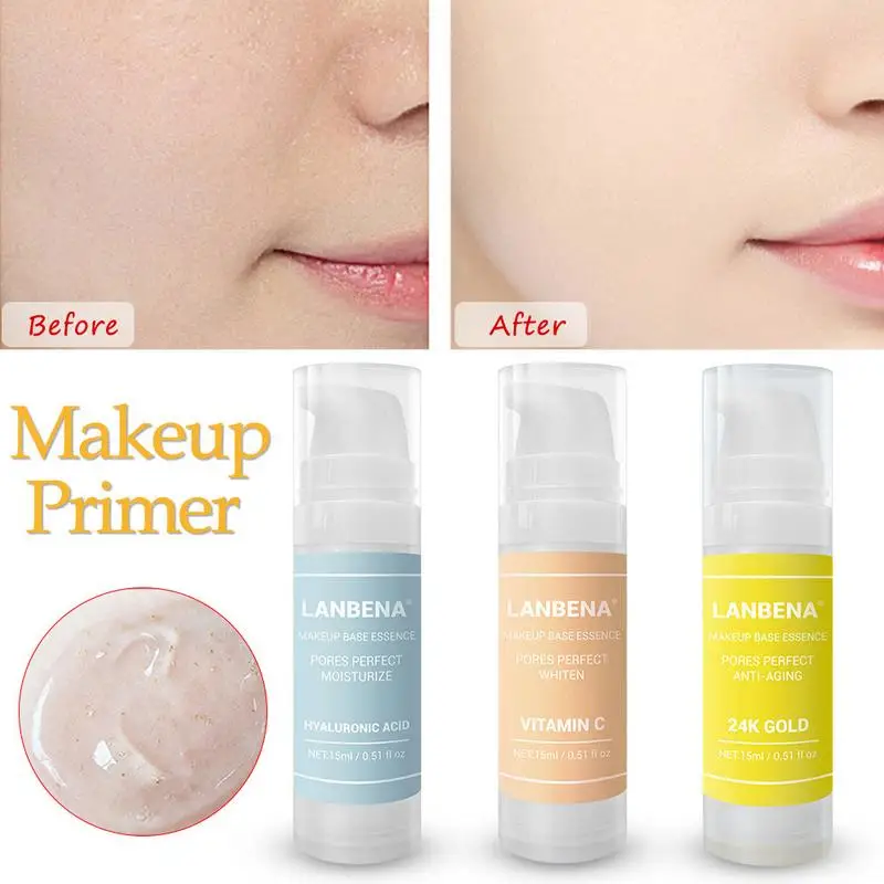 Гиалуроновая кислота основа для макияжа VC праймер 24K золото стойкая грунтовка