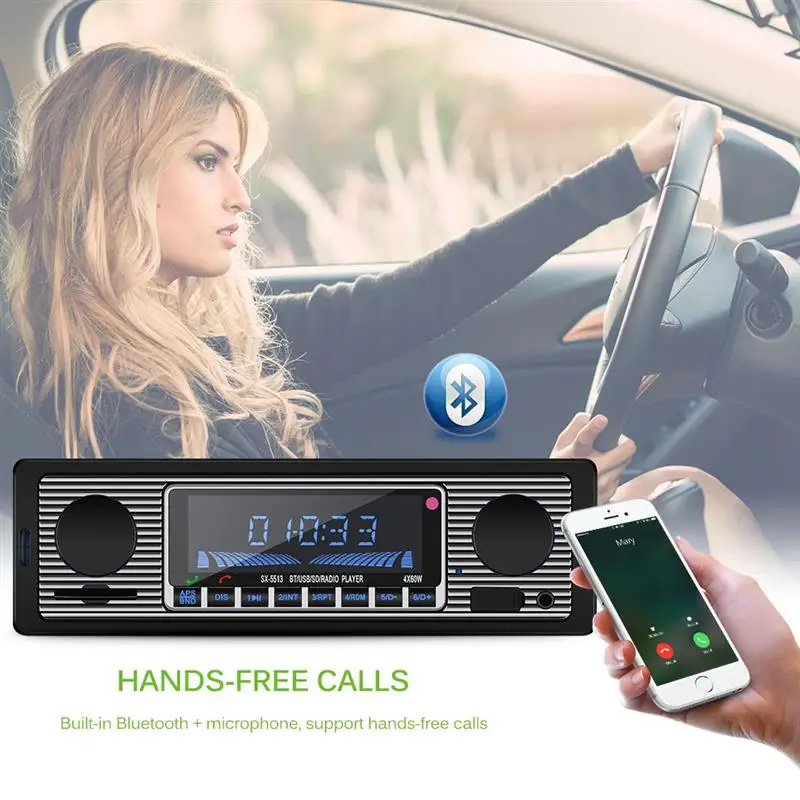 Автомагнитола 1DIN с Bluetooth 12 В постоянного тока стерео аудио FM-радио приемник