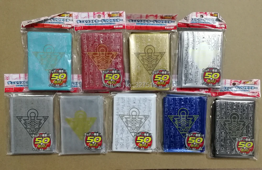 Фото 50 шт./компл. (1 упаковка) Ю-Ги-О! Косплей Yugioh Millennium Puzzle Аниме Настольные игры Рукава для карт Барьер для карт Защитная карта №1