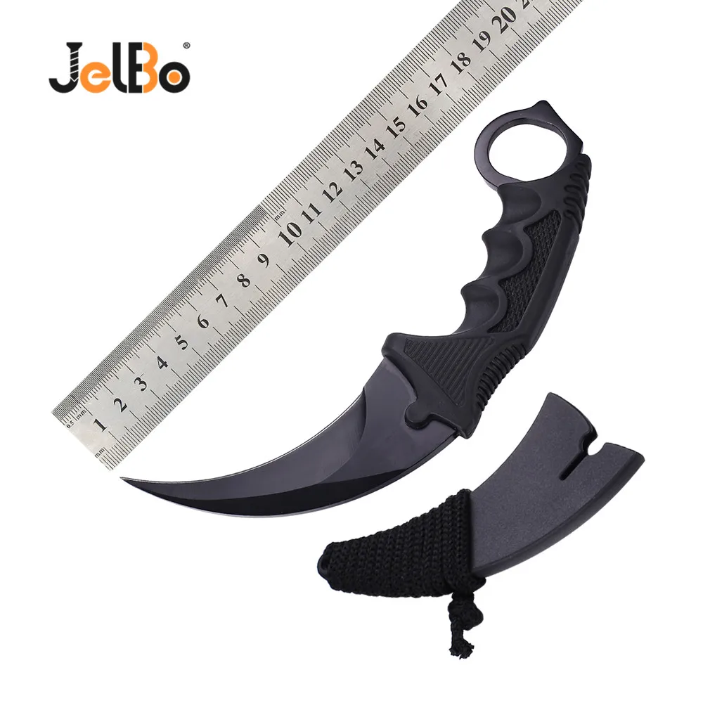 JelBo черный Karambit охотничий нож с фиксированным лезвием CS GO Counter Strike тактический