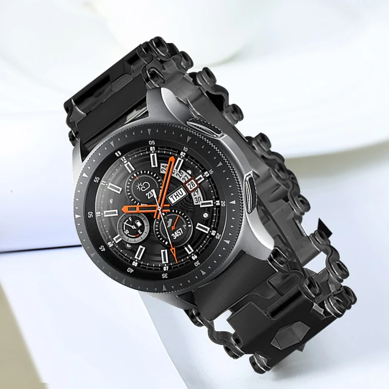 Металлический ремешок для наручных часов браслет Samsung Galaxy Watch 46 мм Gear S3 Garmin Fenix 6pro HR