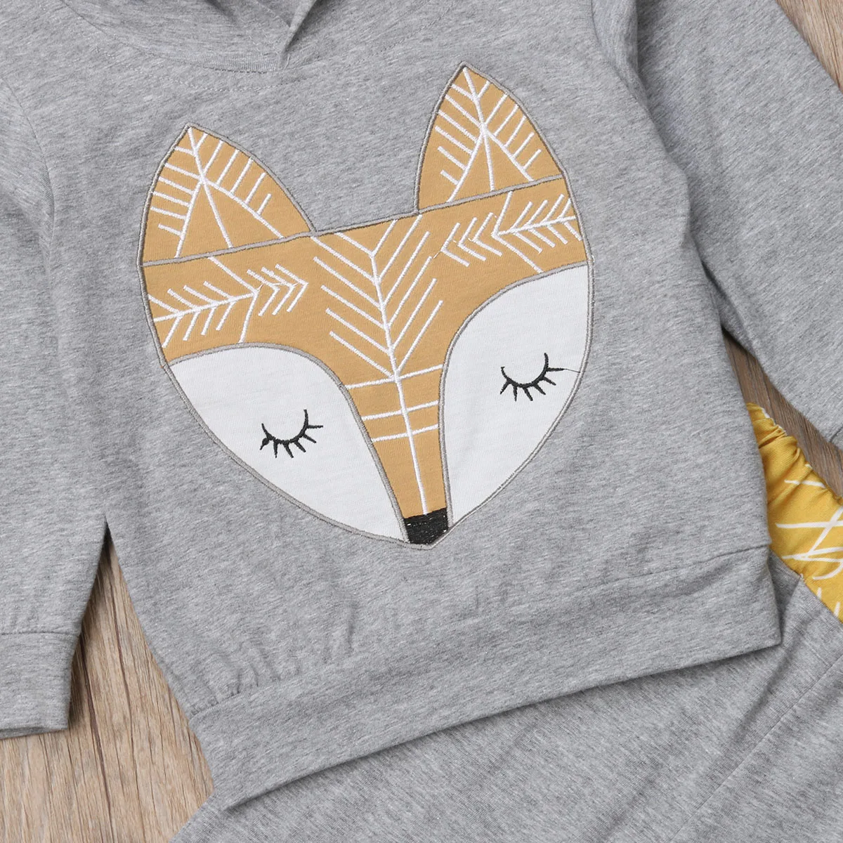 Autumn Winter Baby Clothes Set 2pcs Newborn Infant Boy Girl Long Sleeve Hooded Fox T Shirt Tops Pants Kids | Детская одежда и