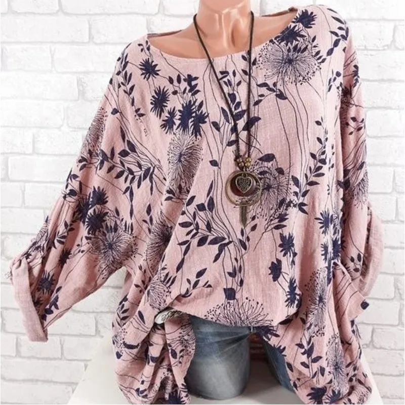 Женская Повседневная футболка с круглым вырезом и цветочным принтом белая серая