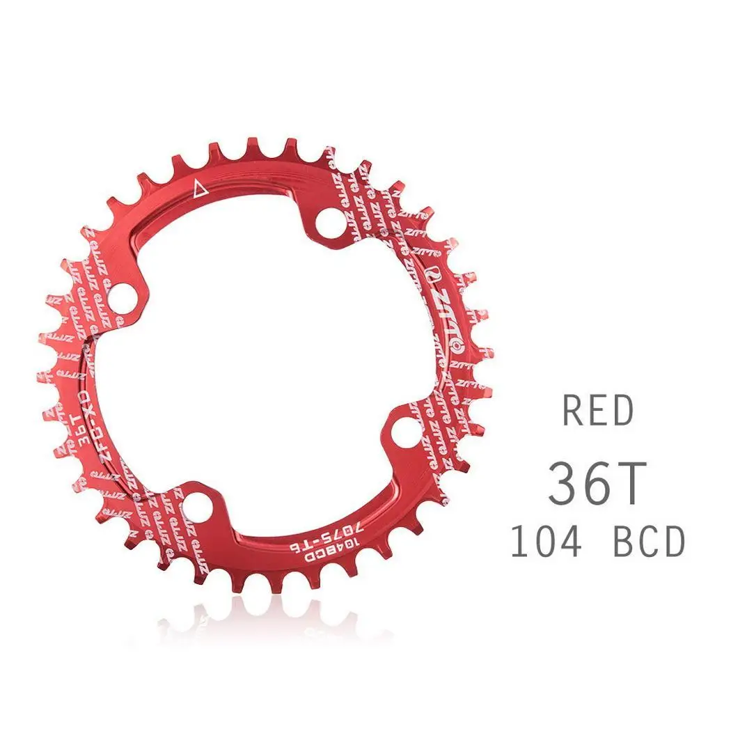 Aluminum Alloy 104mm BCD Mountain Bike Chainring 4mm/0.16inch Round 104mm/4.09inch Red Disc 32T 34T 36T | Спорт и развлечения