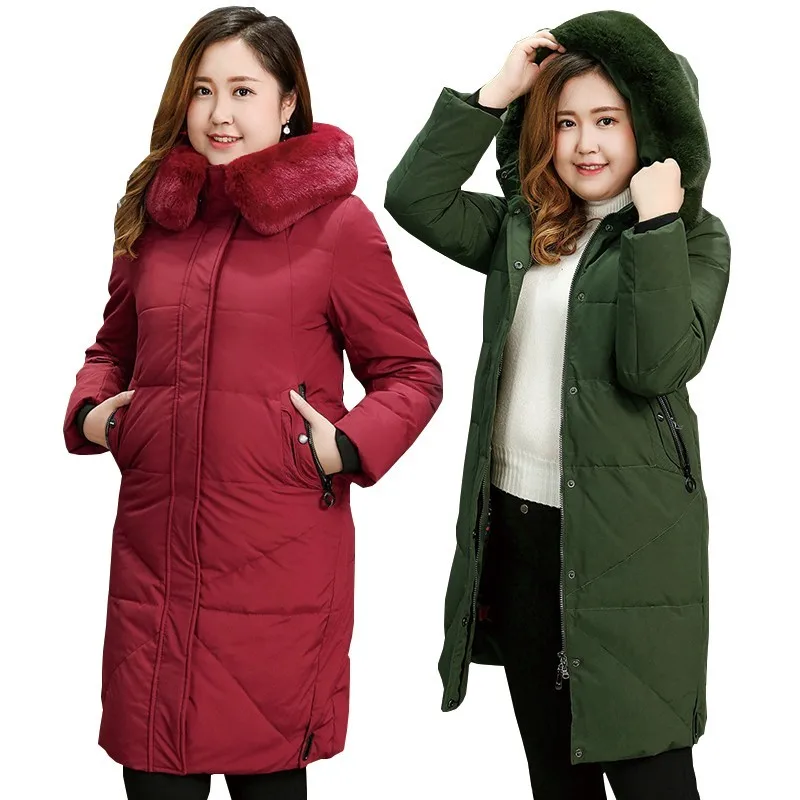 S-10XL Super Large Size Down Jacket Women Winter Coat Fur Collar Hooded Tops Plus Siz Thick Warm White Duck Down Coats Female