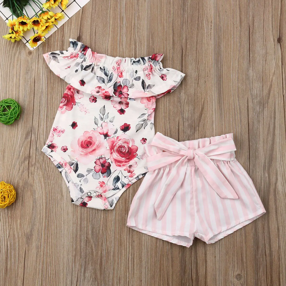 Лидер продаж комбинезон для новорожденных девочек с цветочным рисунком в