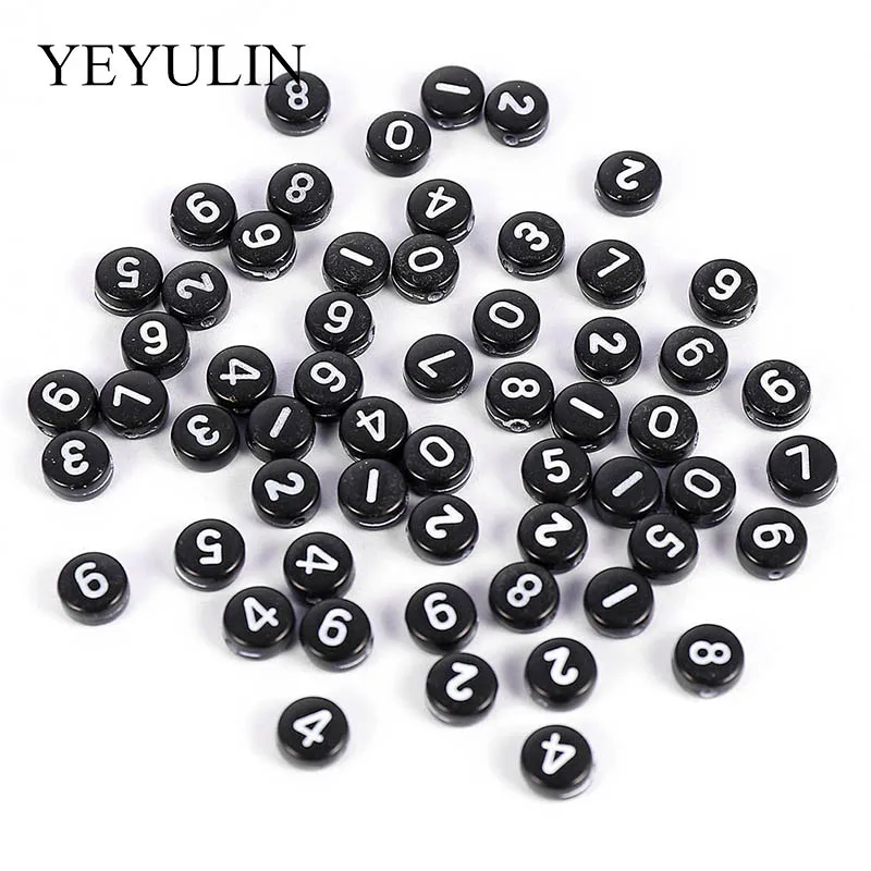 

100pcs Acrylic Colorful Alphabet Number Spacer Beads For Woman Girl Bracelet Necklace Making Charms DIY Jewelry Accessori