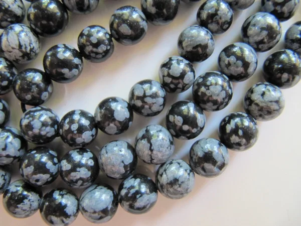 Натуральный 8 мм круглый черный серый Обсидиан Бусины около 50 шт|obsidian beads|black obsidian