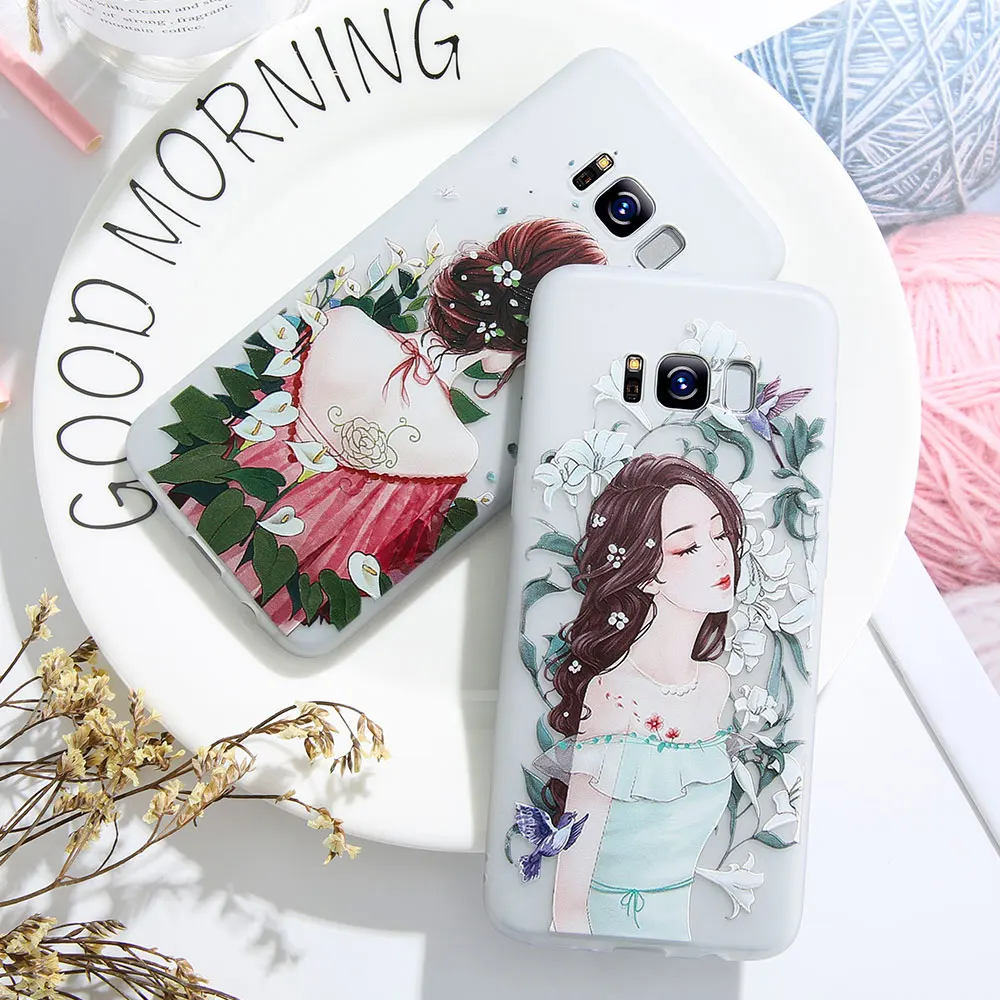 Kisscase чехол для Samsung A5 2017 милый 3D Цветочный Мягкий S9 S8 Plus S7 Edge Note 9 A3 A7 J3 J5 J7 A8 Caso |