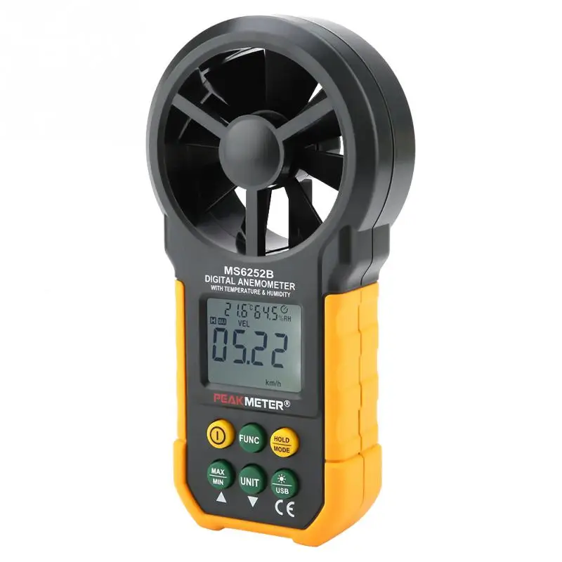PEAKMETER измеритель скорости ветра PM6252B Высокая точность ручной цифровой анемометр |