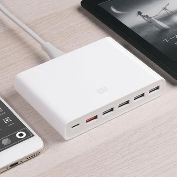 Оригинальный адаптер для быстрой зарядки Xiaomi 5 X 1 60 Вт QC3.0 с защитой от 4 USB выходных