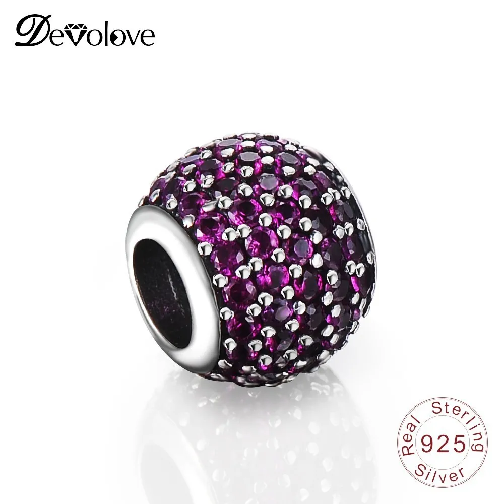 DEVOLOVE 925 Sterling Silver Love Heart Charm Beads Fit Handmade Bracelet Pendant Authentic DIY Jewelry Gift For Mom | Украшения и