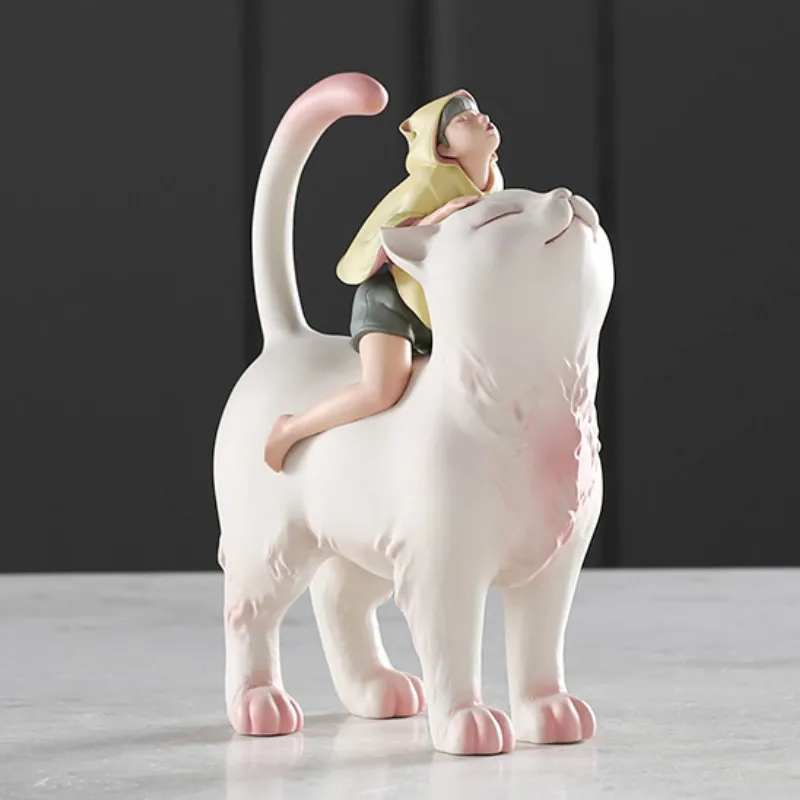 Кошка в японском стиле neko Animal figuras decorativas hogar розовые сказочные керамические