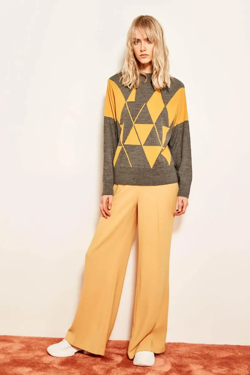 Trendyol серый Argyle вязаный свитер TCLAW19TI0132| |