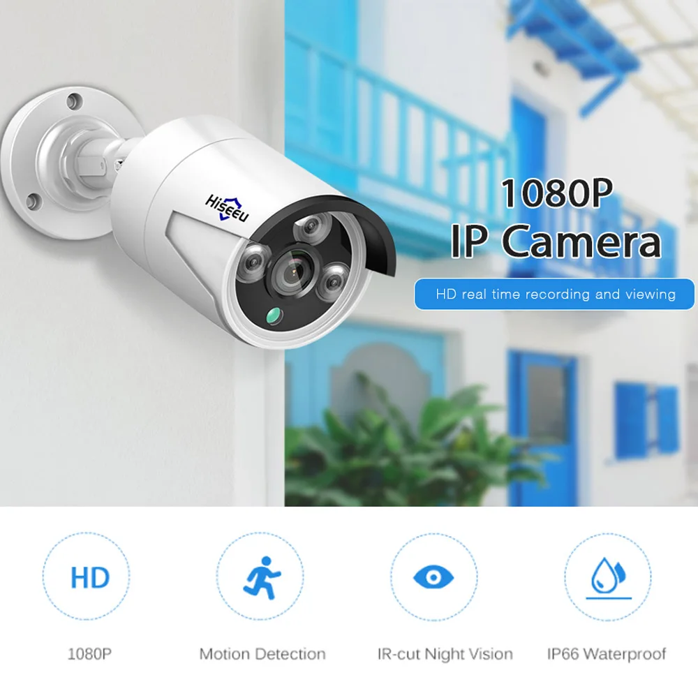 Hiseeu 1080 P ip камера 2.0MP 3 6 мм POE Мини пуля Водонепроницаемая наружная ИК детектор