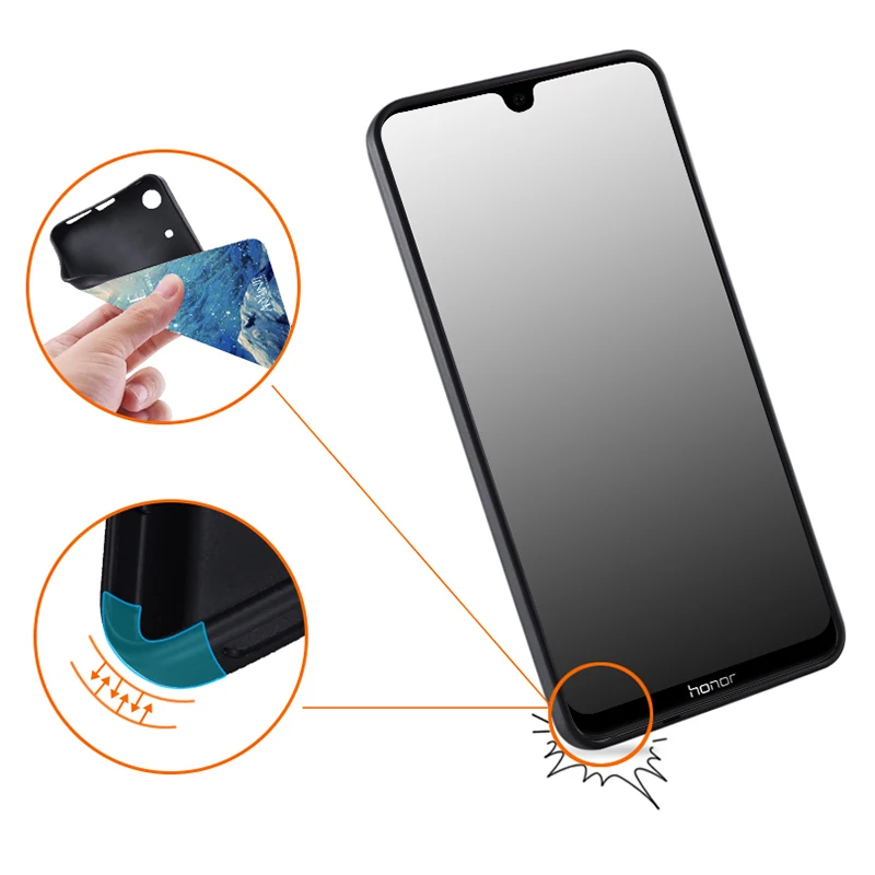 Fashion Case Huawei honor 8a 8x For y6 prime 2018 y9 2019 p8 lite 2017 Honor 10 9 phone Cover Skin Silicon |