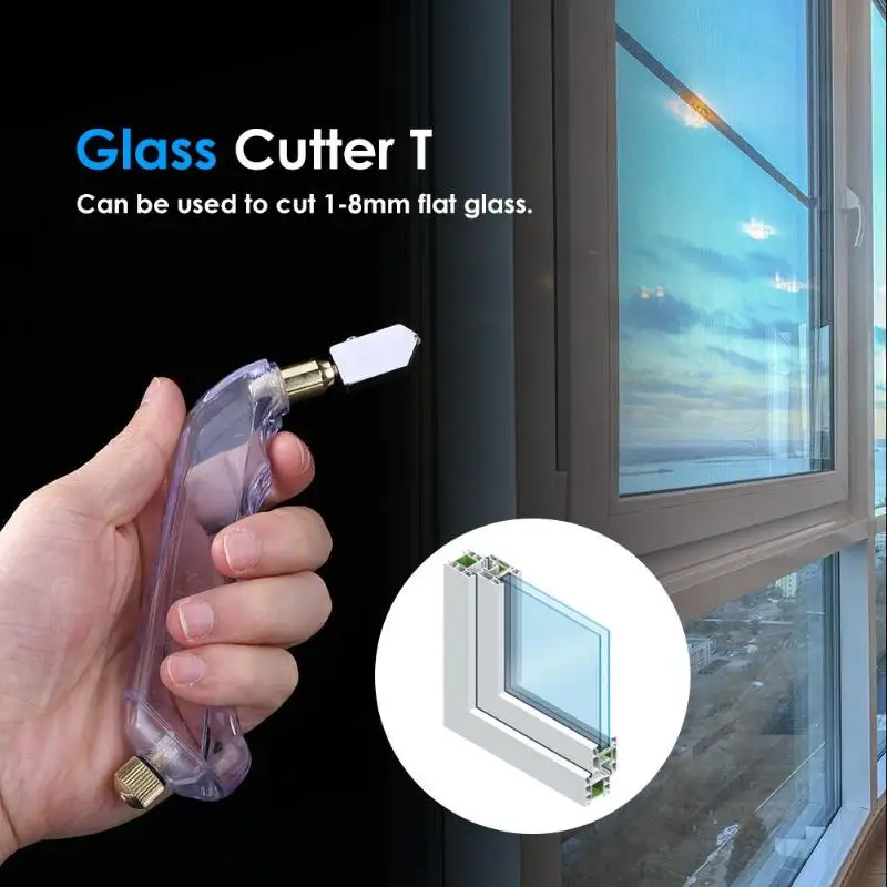 

1pc 168mm Diamond Glass Cutter 3-12mm Professional Portable Wheel Blade DIY Tile Mirror Craft Cutting Hand Tools