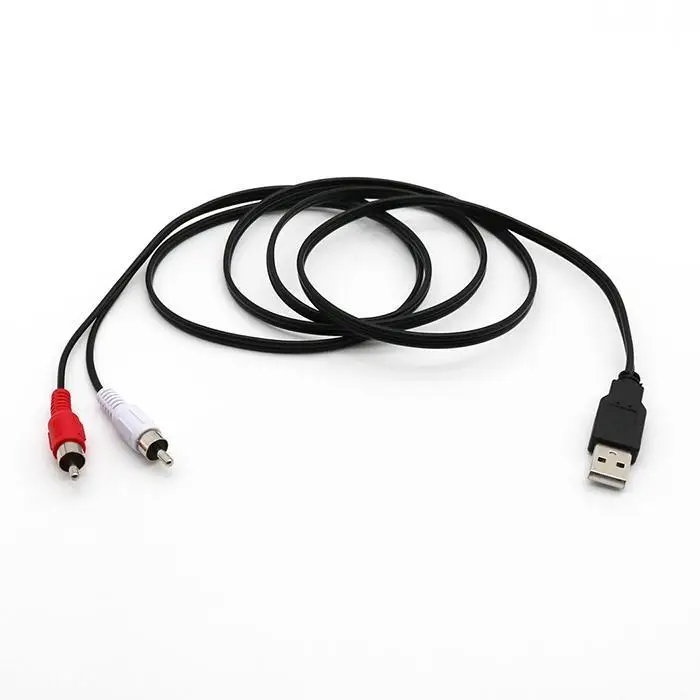 USB мужчина к двойной RCA мужской черный 2 AV кабель адаптер для телевизора 0 Шнур